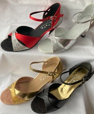 Ladies Black/Silver/Red/Gold Ballroom, Salsa, Latin, Dance Shoes - UK Sizes 3-8