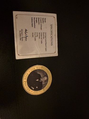 Churchill coin gold - £5, plated