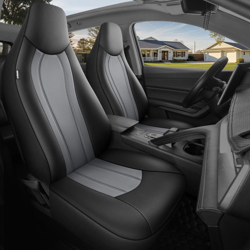 Luxury grey leatherette front - grey,