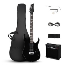 39in Electric Guitar Kit Starter Electric Guitar with 20W Amp HSH Pickups Black