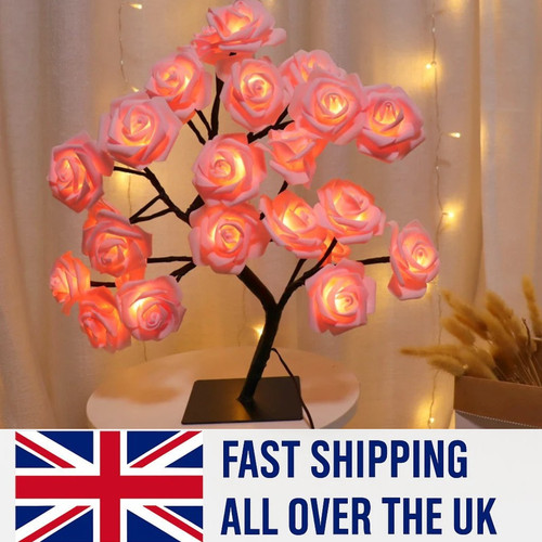 Led pink rose tree - led,