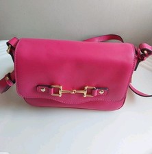 Ashwood Leather Shoulder Crossbody Bag with Magnetic Closure In Raspberry QVC 