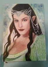 STUNNING LORD OF THE RINGS ARWEN MINI PAINTING SKETCH ART TRADING CARD PSC ACEO
