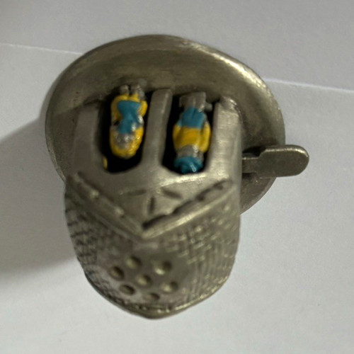 Pewter sewing thimble - sewing,