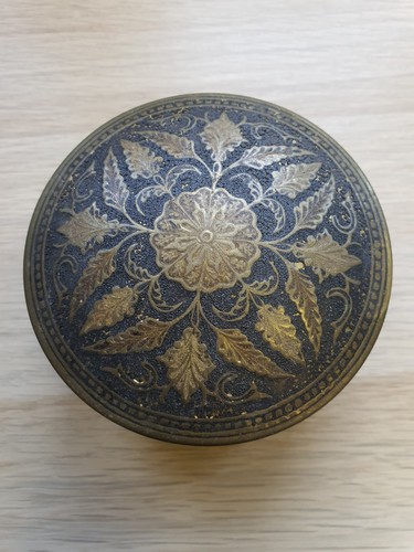 Vintage brass round trinket - vintage,