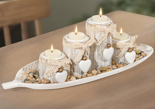 Wooden candle holders with - holders,