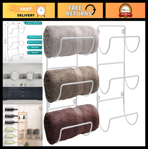 Wall mounted towel rack - mounted, 6
