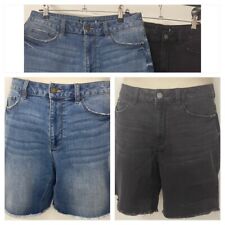 GEORGE Asda Ladies Denim Shorts with Unfinished Hem 2 Colours Sizes 8-18