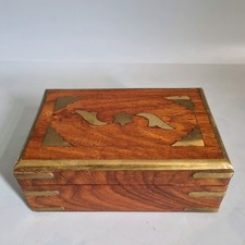 Vintage Wooden Brass Trinket