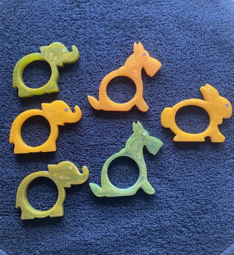 Art deco bakelite napkin - deco, rings