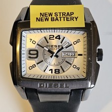 Diesel DZ-1216 Rare Mens Large Watch New Battery New leather strap