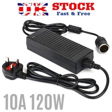 Mains To 12V 10A Power Supply AC to DC Adapter Car Cigarette Lighter Socket 240V