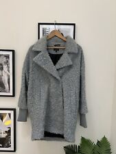 Topshop Light blue/ Grey Slouchy Mohair Long Boyfriend Coat Size UK8
