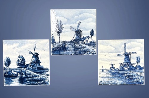 Vintage delft blue tiles - blue,
