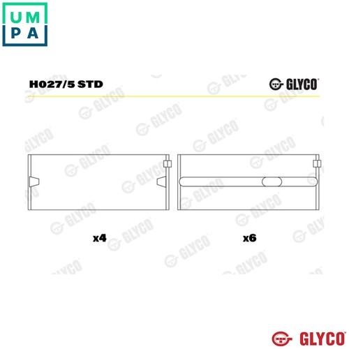 Crankshaft bearing h027 std - crankshaft,