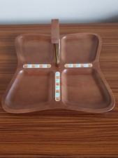 Mid Century Teak Snack Tray