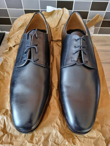 Boss men black leather derby - boss,