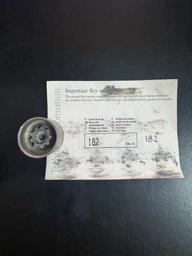 Vauxhall locking wheel nut - locking,