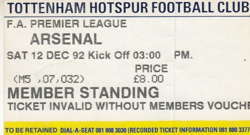 Ticket tottenham hotspur v - -,