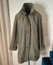 Women's Bon Marche Khaki Mac Trench Coat Hooded Rain Jacket Embroidered M Vgc