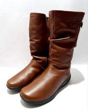 Hotter Derrymore Boots Size 9 UK Wide Fit EXF New Brown Leather Boot Wide Calf 