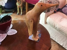 Wooden Penguin Carving - Large Penguin  34cm tall 15cm wide.
