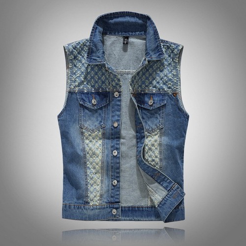 Men patch denim vest - men,