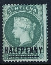 ST.HELENA 1884 HALFPENNY SG34 FRESH MOUNTED MINT  CAT £20