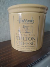 Harrods English Blue Stilton Cheese Jar/Pot/Crock + lid