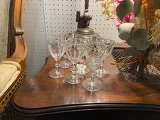 Set of 6 Antique Drinking Liqueur / Cordial Glasses 8cm Tall Circa 1900-1930