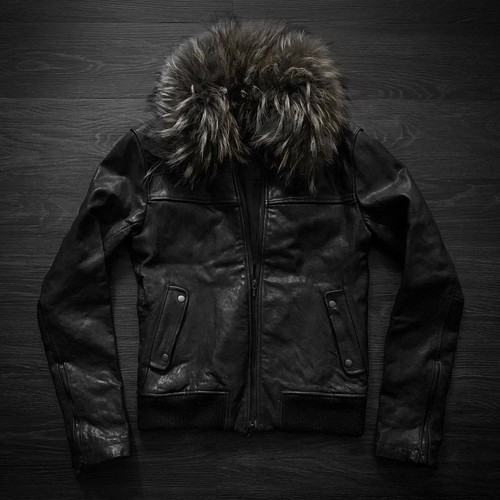 Sheepskin leather jacket - leather, with