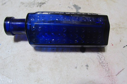 Antique old cobalt blue bottle - cobalt,