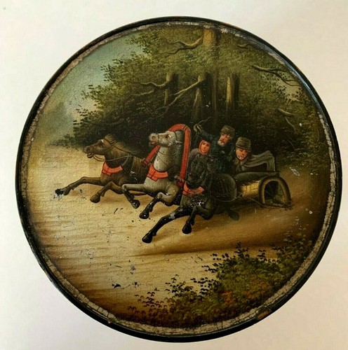 Antique russian troika lacquer - russian,