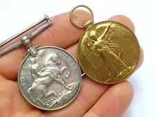 Antique WW1 Medal Pair SJT