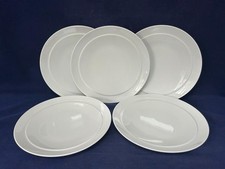 DENBY WHITE - WHITE COUPE 11" DINNER PLATES X 5 - EXCELLENT