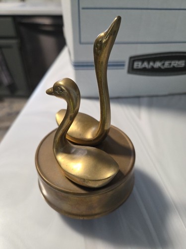 Vintage brass swan - vintage,