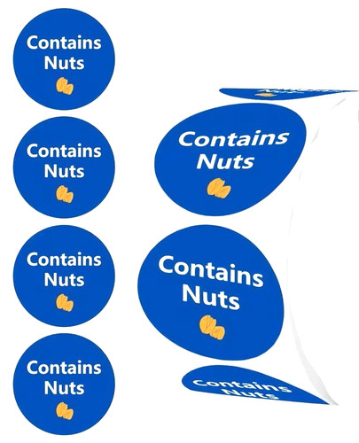 Contains nuts stickers - contains, 2.5cm
