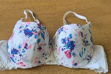 New Without Tags Gok Wan Push Up Padded UnderWired Bra Ivory Floral 34C