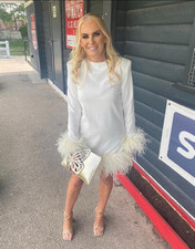 Francesca Couture Ivory Feather Dress