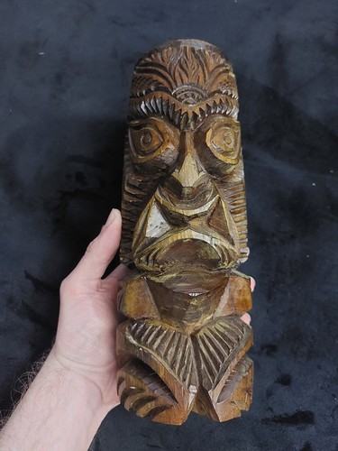 Hand carved wooden - carved, tiki