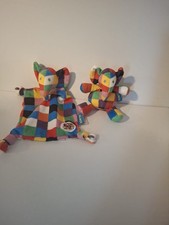 Elmer The Elephant David McKee Soft Toy Bundle Teddy And Comforter