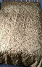 Old Gold coloured Quilted Double  Bedspread ... 95" X 104"....Pre owned.