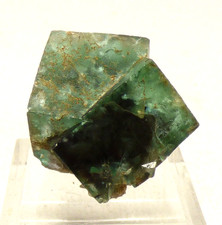 Green Purple Zoned Fluorite Twin Crystal Heights Quarry Weardale UK Specimen