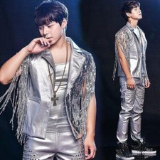Men Dance Costume Sequin Stage