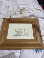Winnie The Pooh Framed Illustration Print by E.H. Shepard Christopher Robin Vgc