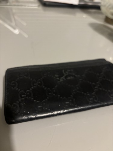 Gucci black leather logo - black, gg