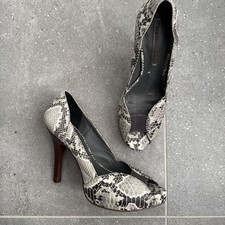 BCBG Maxazaria Snake print Peep Toe Court Shoes Size UK 5/38 Hardly Worn