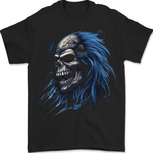 Evil blue skull with - evil,
