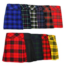 Ladies Knee Length Kilt Skirt 20" Length Tartan Pleated Kilts 11 Various Colours