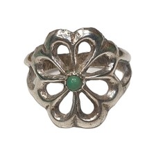 Sterling silver Sand Cast Navajo Native American Turquoise Ring Size 6.5